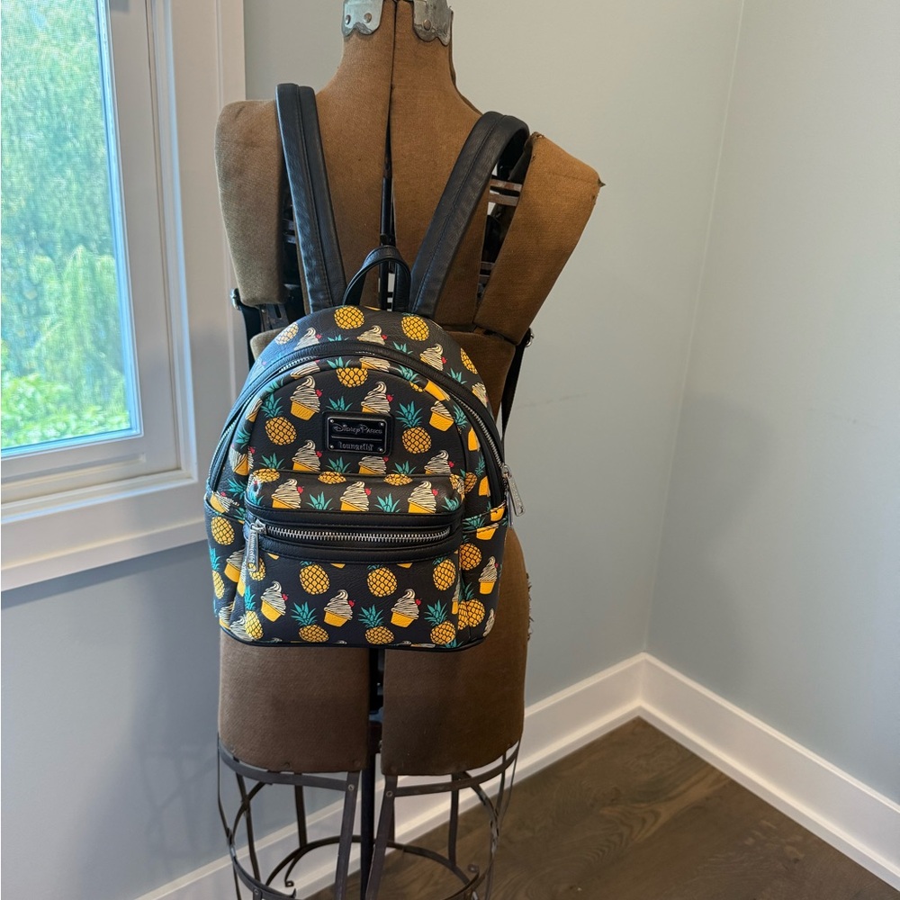 Disney Parks Loungefly Dole Whip pineapple print Backpack